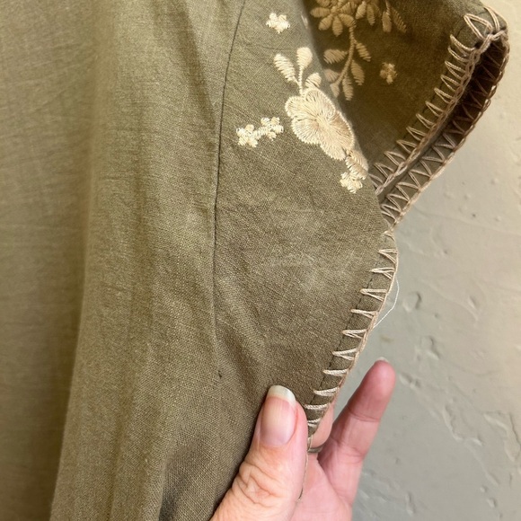 Savanna Jane nwt babydoll shirred waist boho embroidered top LG Peasant feminine - Picture 8 of 9